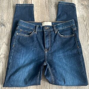 Free People High Rise Skinny Jeans, 61855-16515125, distressed, size 28